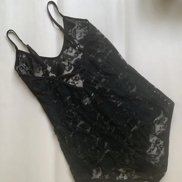 Free People Beach Black Lace Bodysuit Lingerie Top Cami Sexy Size Small - Picture 9 of 15